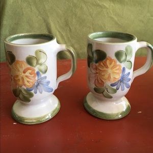Louisville Stoneware Country Garden Green mugs
